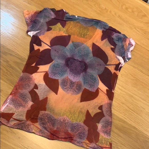 SPARKLE & FADE SIZE L~THIN LITE TEE HAWAIIAN T-SHIRT MAROON ORANGE FESTIVAL TOP - Picture 3 of 7